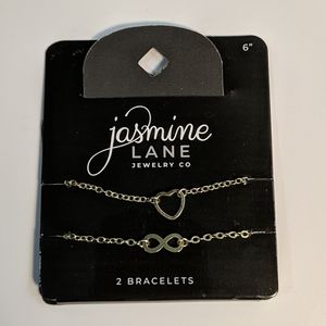 Jasmine Lane 2pk Bracelets New, 6"